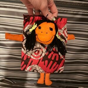 Handmade in Africa Orange Doll Fabric Pouch